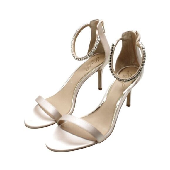 Jewel Badgley Mischka Womens Beige Ankle Strap Sandals - Picture 5 of 9